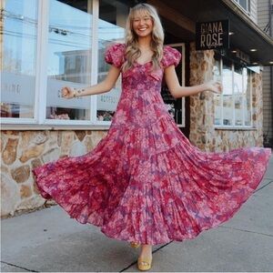 Free people sun-drenched short sleeve maxi